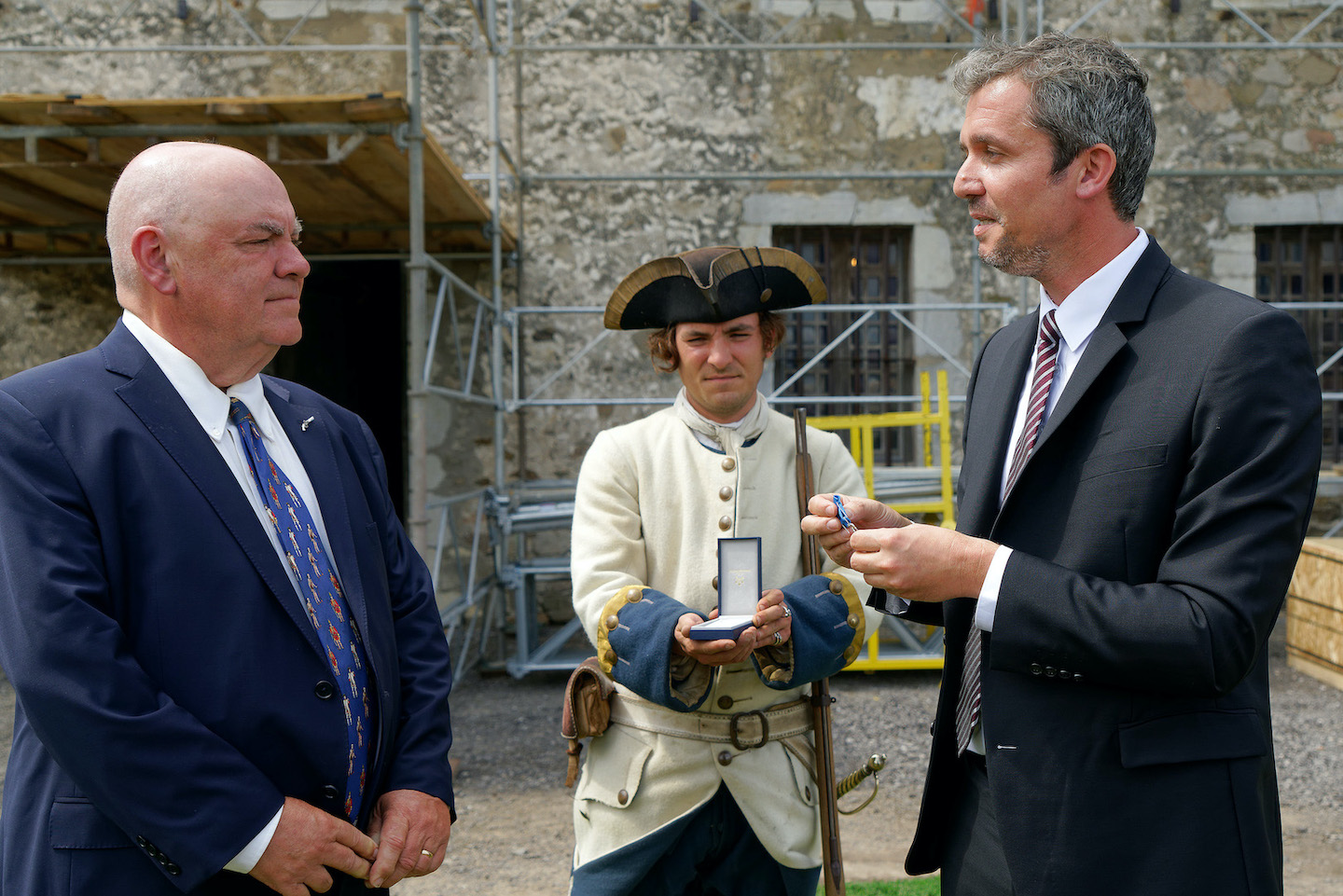 French Consul General Jeremie Robert presented Robert Emerson, executive director of Old Fort Niagara, the Ordre National Du Merite, or National Order of Merit. This award is in recognition of Emerson's work to preserve the French heritage at the fort during his 26 years of service there.