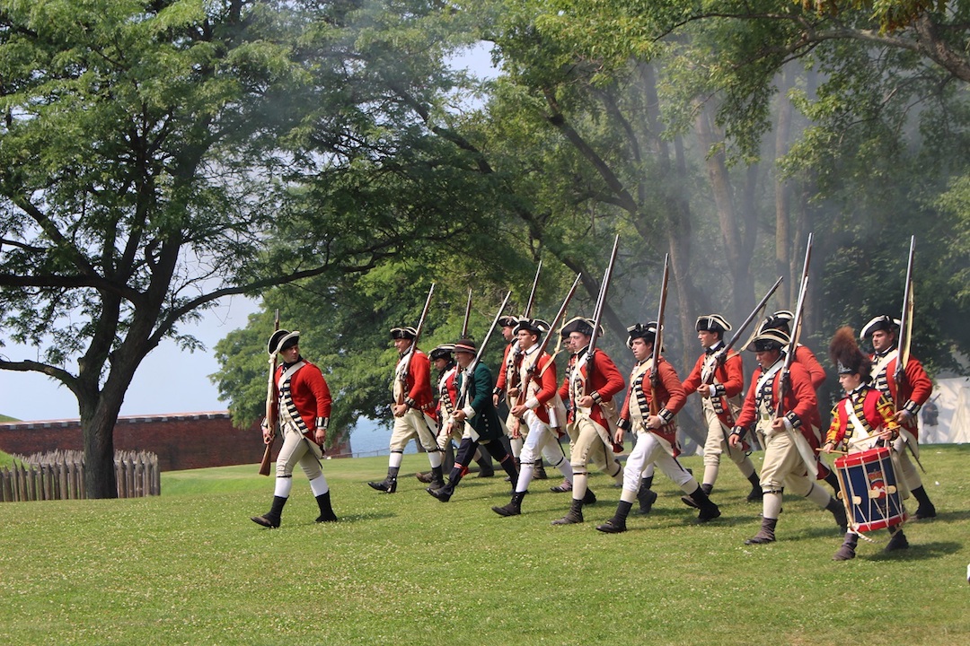 The British will clash with the colonial rebels at `Soldiers of the Revolution,` Aug. 18 and 19, at Old Fort Niagara. Battle demonstrations happen at 2 p.m. both days. (Photo by Wayne Peters)