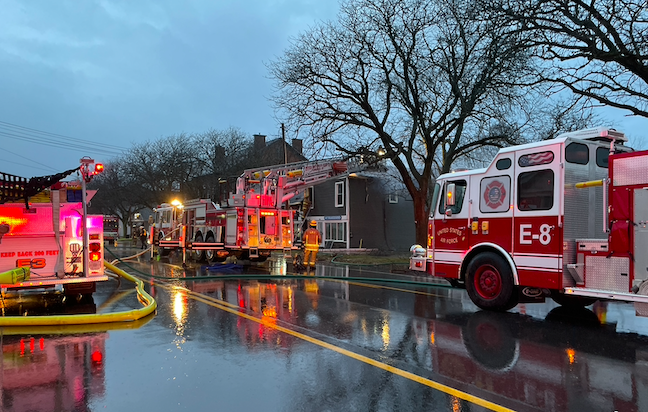 Firefighters battled a Center Street blaze last Wednesday.