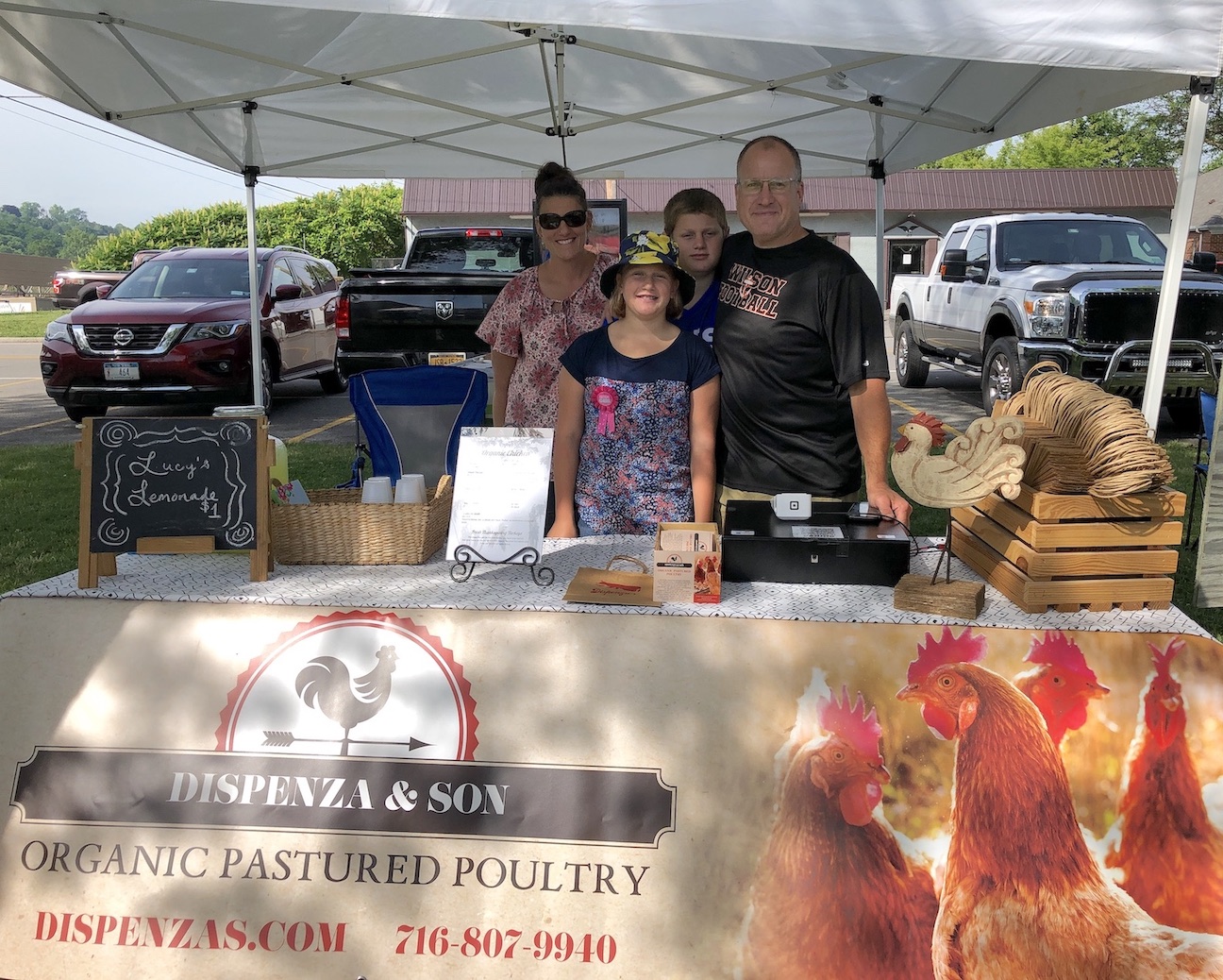 Pictured at the Lewiston Artisan Farmers Market are Rachel, Lucy, Joe and Frank Dispenza.