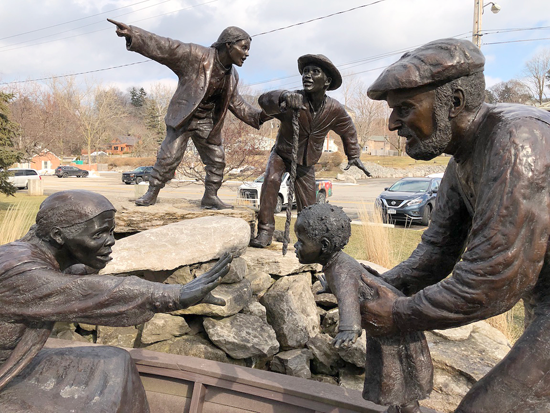 The acclaimed Freedom Crossing monument on Water Street in the Village of Lewiston. (File photo)