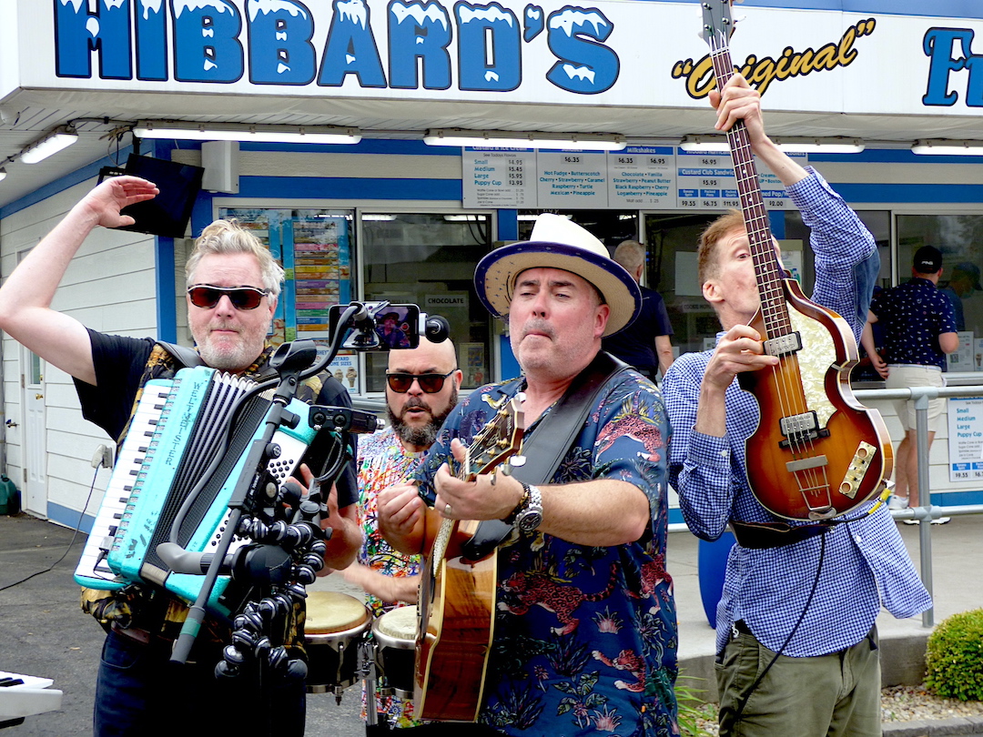 The Barenaked Ladies perform an acoustic version of `The Big Bang Theory Theme` outside of Hibbard's Original Frozen Custard in Lewiston.