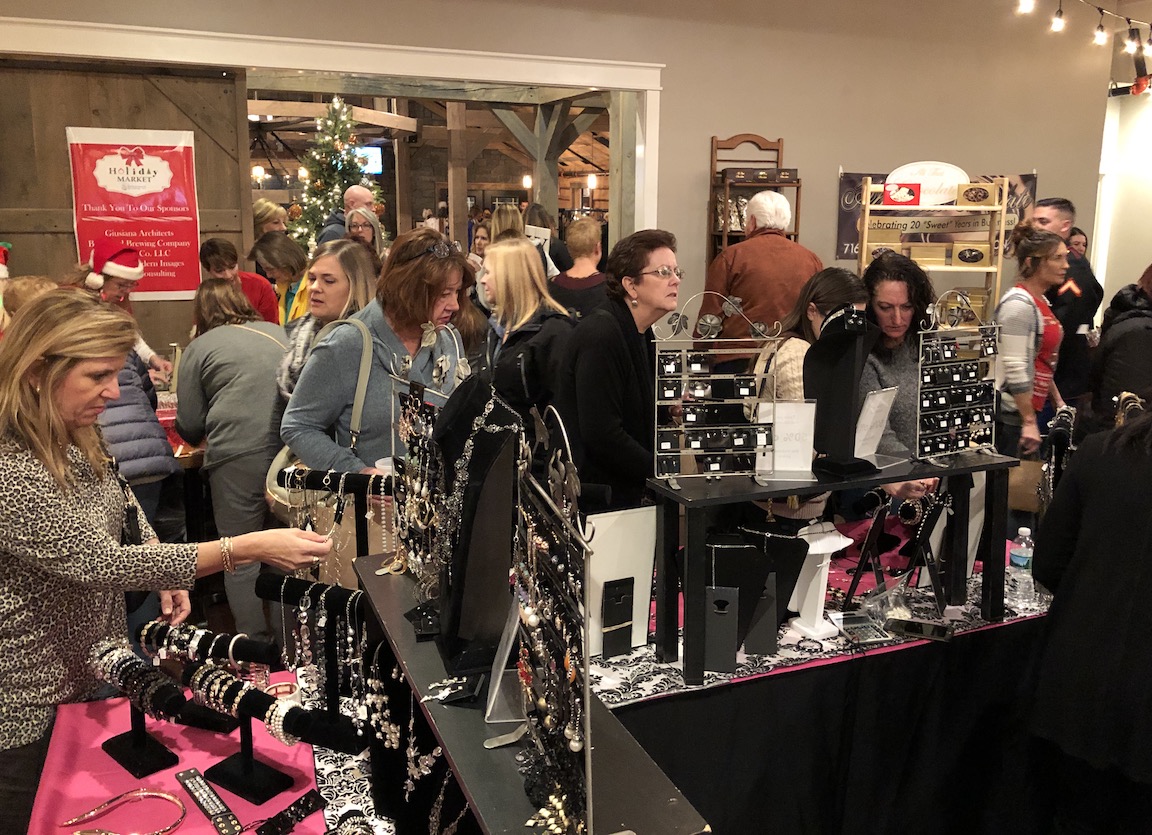 Pictured are scenes from last year's Holiday Market. This year's event will take place from 4-9 p.m. Thursday, Dec. 5, at the Brickyard Brewing Company, 436 Center St., Lewiston.