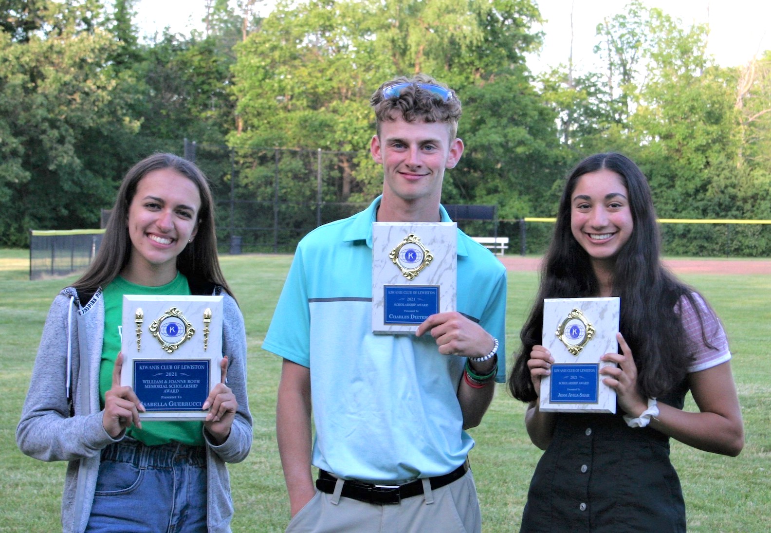 Pictured, from left, are scholarship recipients: Isabella Guerrucci, Charles Dieteman and Jessi Avila-Shah. Not pictured: Amaris Huang.