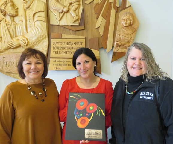 Pictured are LCA Executive Director Irene Rykaszewski, Mount St. Mary's Hospital Manager of Public Relations and Community Affairs Karrie Gebhardt, and Mary Helen Miskuly, a member of the LCA board of directors.
