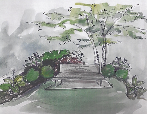 An artist's rendering of the Lew-Port Memorial Bench. Donations can be sent to: Lewiston-Porter Alumni Association Veteran's Memorial, 4061 Creek Road, Youngstown, NY 14174.