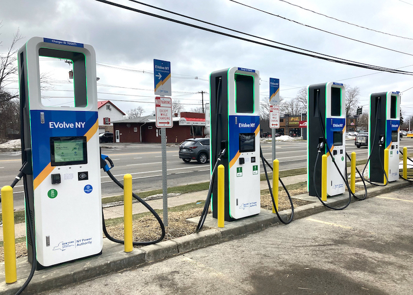 The Direct Current Fast Chargers (DCFC), pictured here, can be used by any make or model of electric vehicle and can recharge most of the battery capacity in as little as 20 minutes. (Image courtesy of the New York Power Authority)