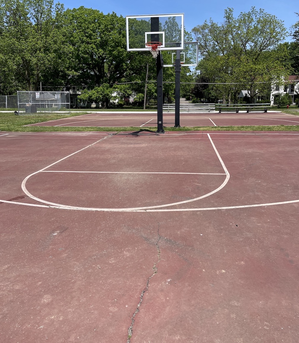 Village of Lewiston trustees voted to replace the cracked basketball court pavement, contingent upon receiving funds from a pending property sale.