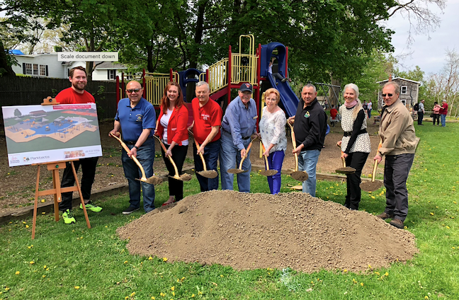 Local, county and elected leaders joined together Sunday for a groundbreaking ceremony at the site of the soon-to-be-built inclusive playground at Marilyn Toohey Park in Lewiston.
