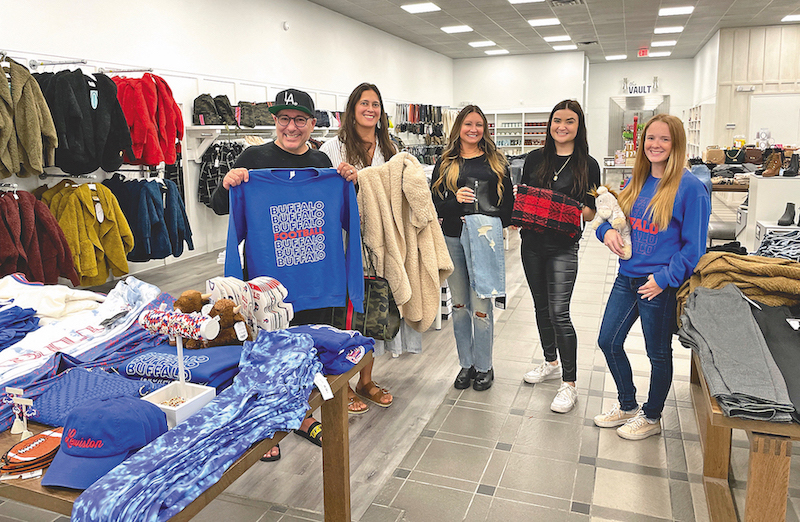Rani (Somayaji) and Dennis Salemi, left, have filled an empty space in the Rite Aid plaza. They recently opened Research and Design, a store offering an assortment of gift and fashion items - as modeled by Jennifer Campbell, Olivia Gorman and Sarina Deacon.