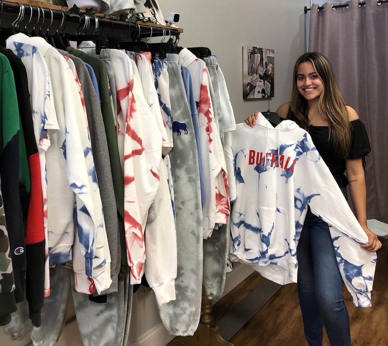 Cristina Catalano is shown with some of her Revamped New York clothing.