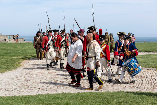 Visitors can interact with re-enactors representing three centuries of military history at Old Fort Niagara on May 26 and 27 at `Soldiers through the Ages. Guests can enjoy living history demonstrations all day and meet soldiers from the 18th century through World War II. (Photo by Wayne Peters)