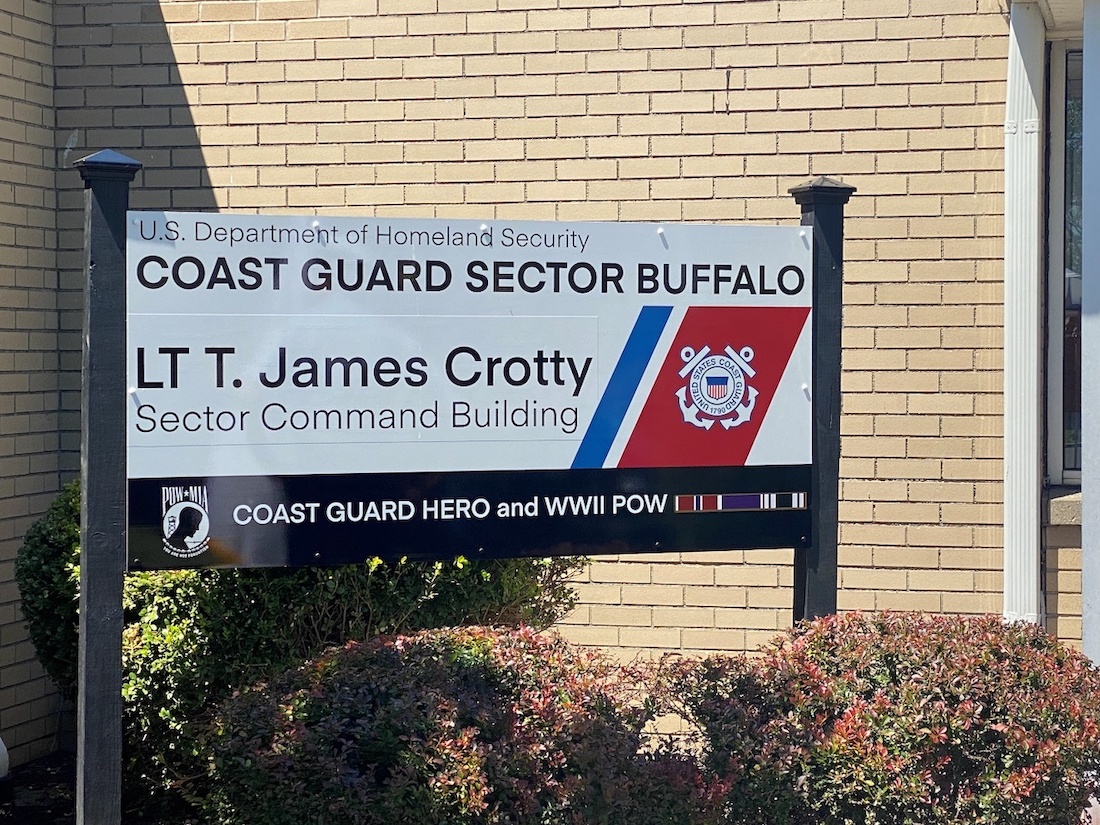 The U.S. Coast Guard Sector Buffalo Command Building was recently renamed to honor Lt. Thomas James `Jimmy` Eugene Crotty. (Photo courtesy of Congressman Brian Higgins' office)