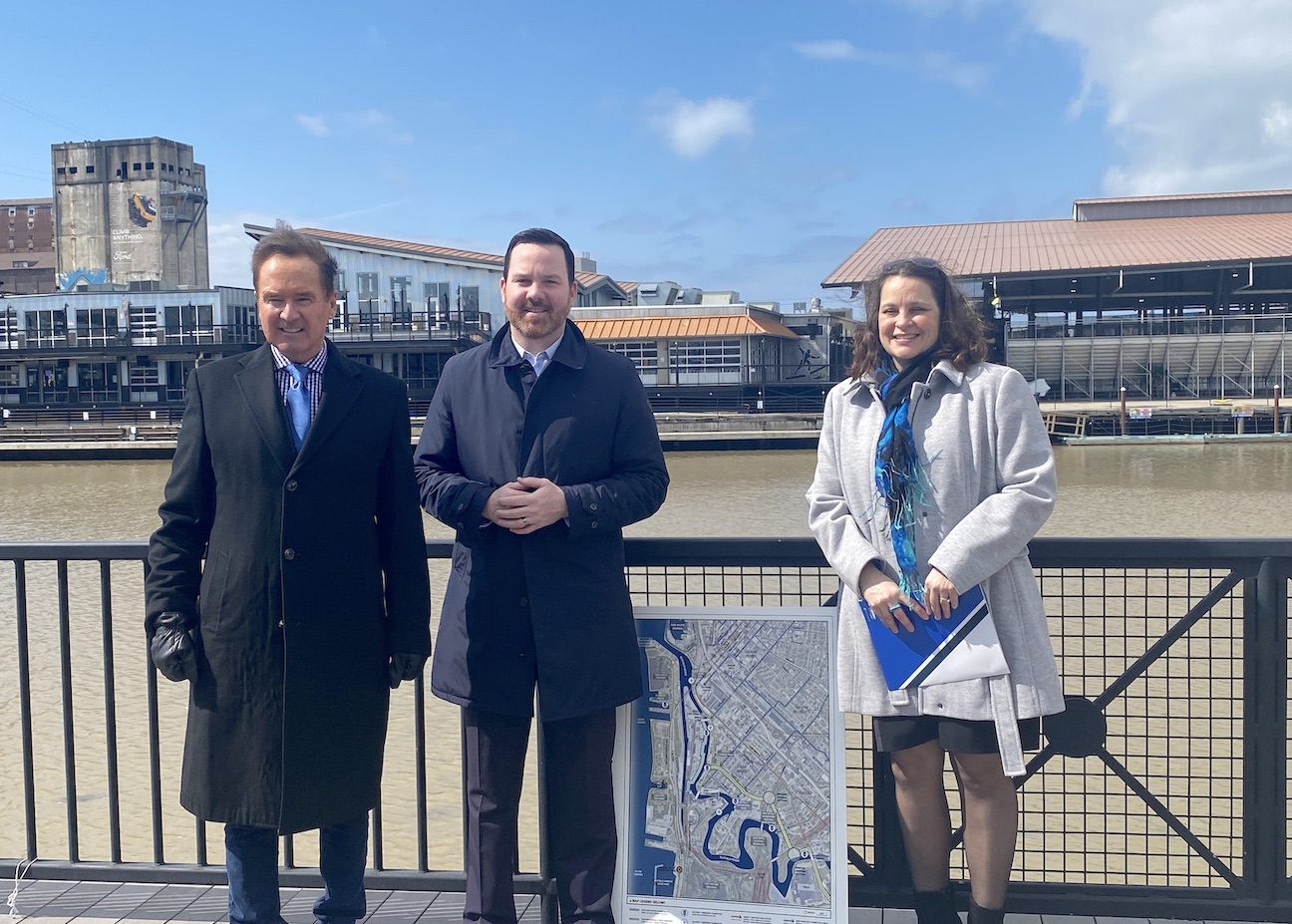 Pictured, from left: Congressman Brian Higgins, Councilman Chris Scanlon and Buffalo Niagara Waterkeeper Executive Director Jill Jedlicka. (Submitted photo)