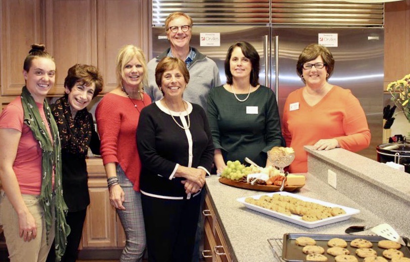 Thursday, at an informal event at the Buffalo House, senior members of Rich Products Corp. joined Buffalo Ronald McDonald House staff for a tour of the newly refreshed kitchen. From left: Alex Gugliuzza, coordinator, RMHCWNY; Janice Larson, customer marketing manager, commercial chains, Rich Products; Kim Rich, national commercial chains manager, Rich Products; Sally Vincent, executive director, RMHCWNY; Howard Rich, vice president of corporate relations, Rich Products; Marianne Hoover, hospital programs manager, RMHCWNY; Lynn Hughes, director of operations, RMHCWNY.