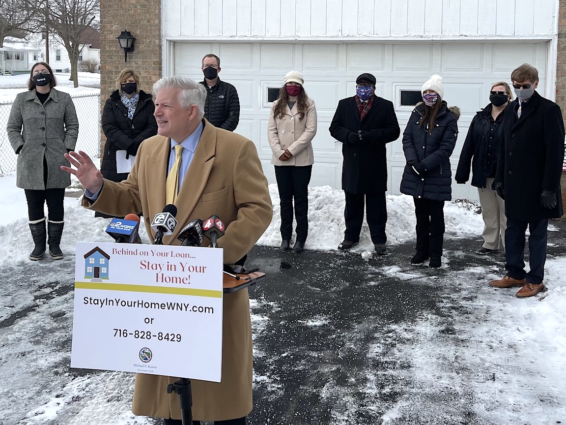 Erie County Clerk Michael P. Kearns and the Erie County Zombie Task Force launch the `Stay in Your Home` initiative in an effort to educate homeowners of their right to stay in their home throughout the foreclosure process and provide options free of charge.