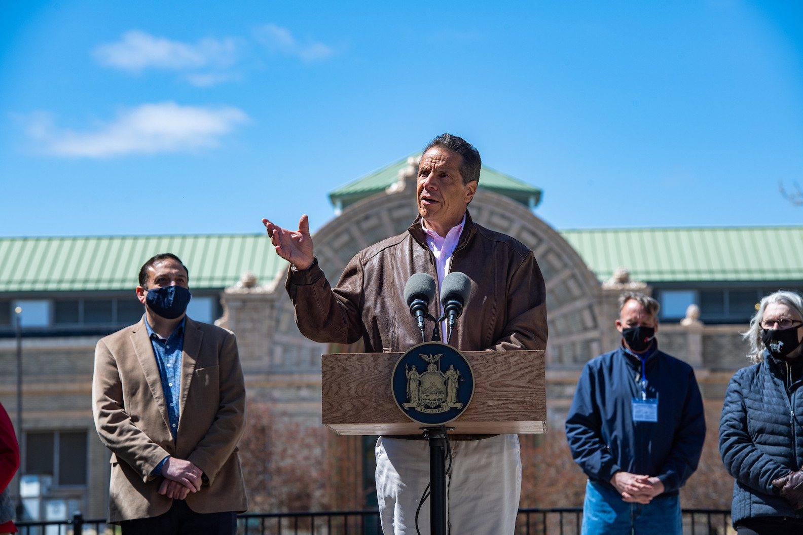 Gov. Andrew Cuomo announces New York State Fairground events, including The `Reimagined` New York State Fair will take place with reduction in attendance. (Photo by Darren McGee/Office of Gov. Andrew M. Cuomo)