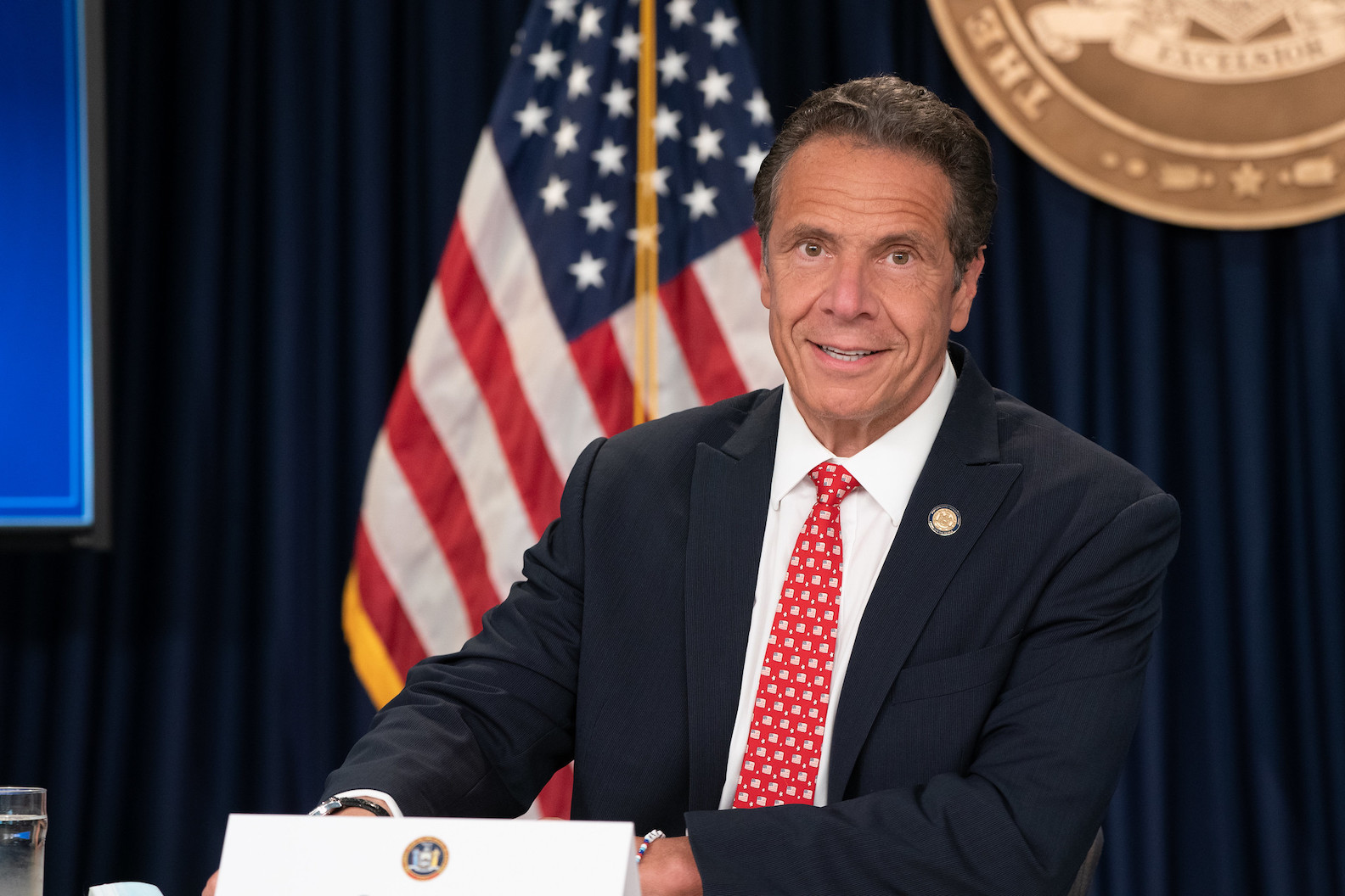 Gov. Andrew Cuomo is shown addressing the media in this file photo from July 18, 2020. (Image courtesy of the Office of Gov. Andrew M. Cuomo)