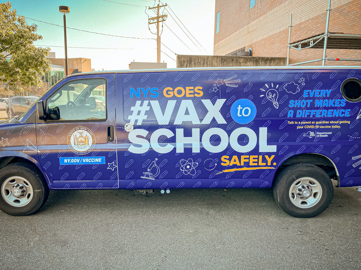(#VaxtoSchool bus image courtesy of the Office of Gov. Kathy Hochul)