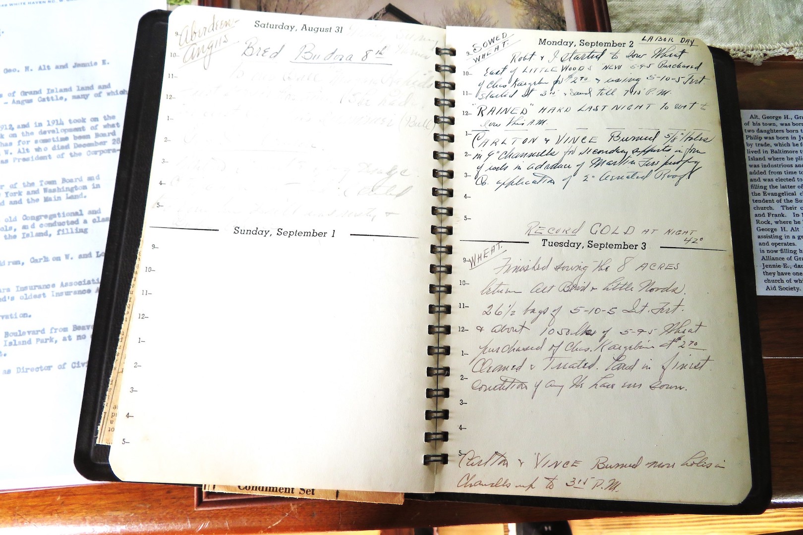 A page from one of the journals kept by Nicole Gerber's great-grandfather.