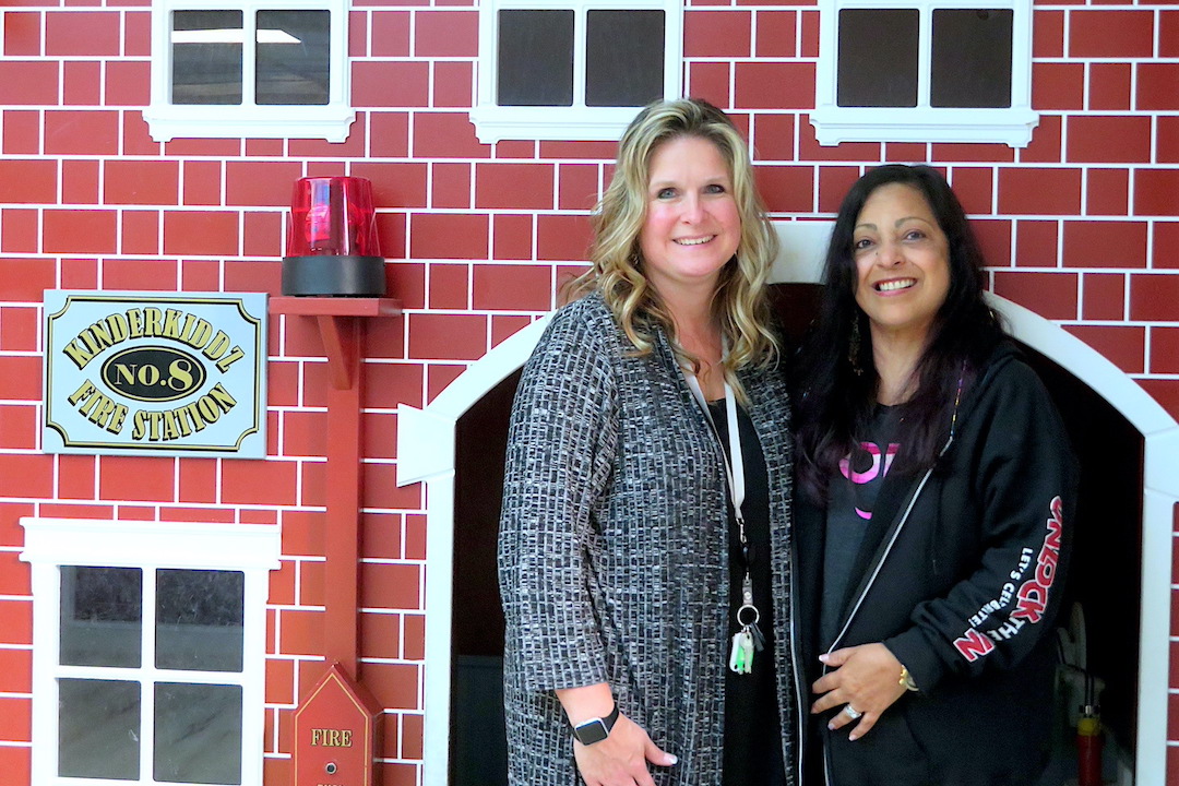 KinderKiddz director Susan Muscato and owner Shellina Patel in an activity room at the school.