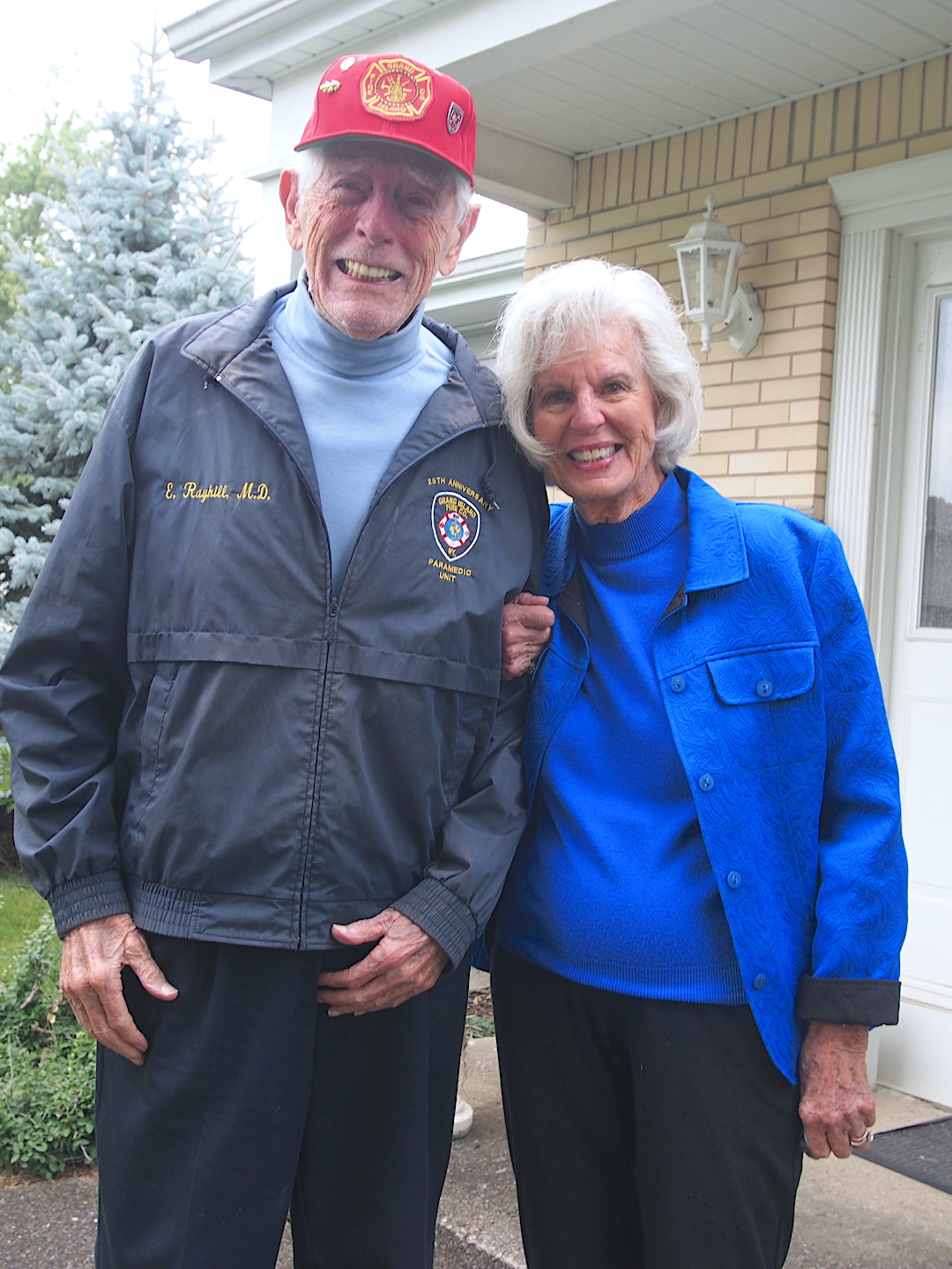 Dr. Edward `Ted` and Joanne Rayhill enjoy the fire company inspection held at their home.