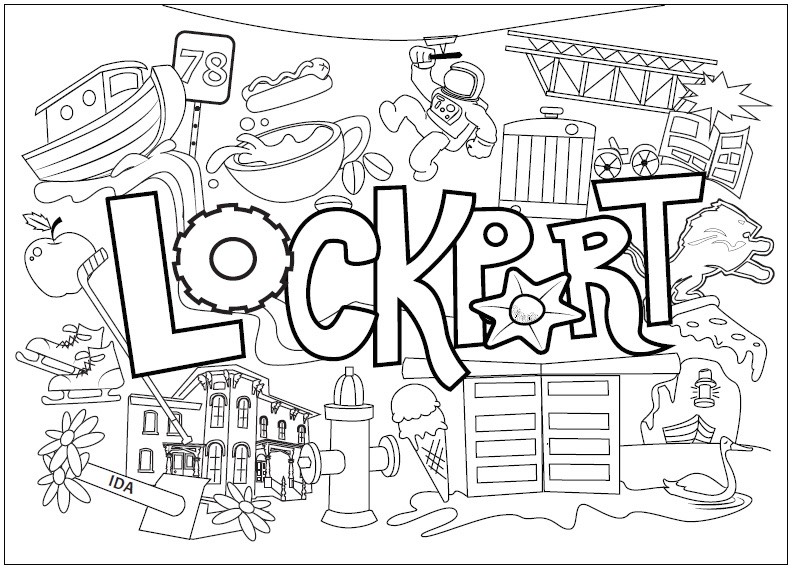 Pictured is a draft of the design for the Lockport mural that will be placed at the Kenan Center. Mike Weber is the artist and project manager.