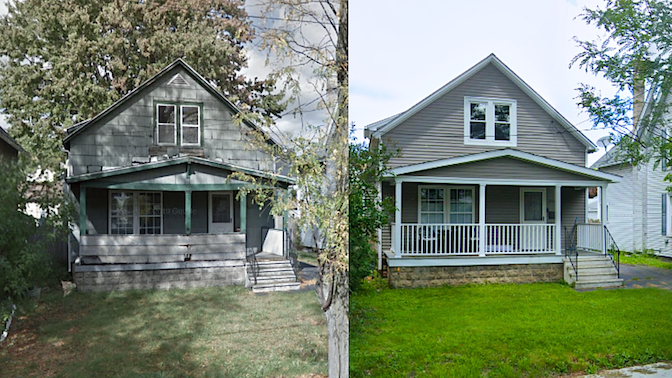 Shown are before and after pictures of a vacant home in North Tonawanda that was acquired by NORILIC and has since been renovated and is occupied. (Submitted)