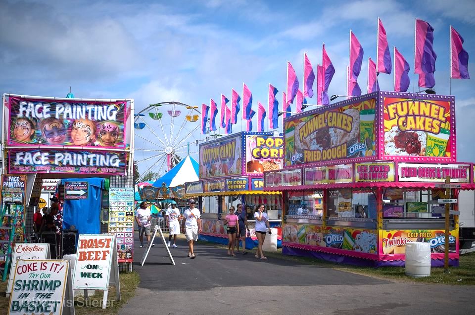 A view of the midway games and foods on the fairgrounds in Lockport. (Cornell Cooperative Extension photo)