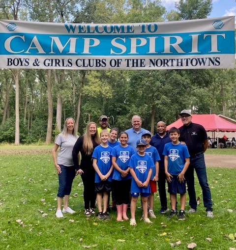 Pictured with Speaker Carl Heastie at Camp Spirit in North Tonawanda is Assemblymember William Conrad, Boys & Girls Clubs of the Northtowns CEO Bob O'Brocta, and campers and staff of Boys & Girls Clubs of the Northtowns' Camp Spirit. (Submitted)