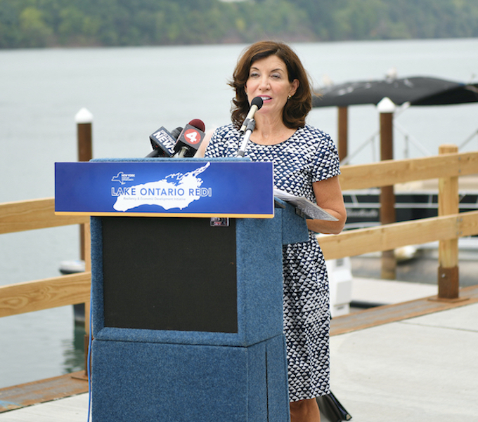 Lt. Gov. Kathy Hochul joined Village of Lewiston officials in officially opening the new, multimillion-dollar waterfront on Sept. 9, 2020. (Photo by Mark Williams Jr.)