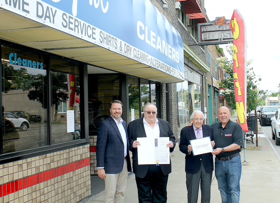 Pictured, from left: Sen. Rob Ortt, Russell Petrozzi, Joseph Petrozzi and Assemblyman Angelo Morinello.