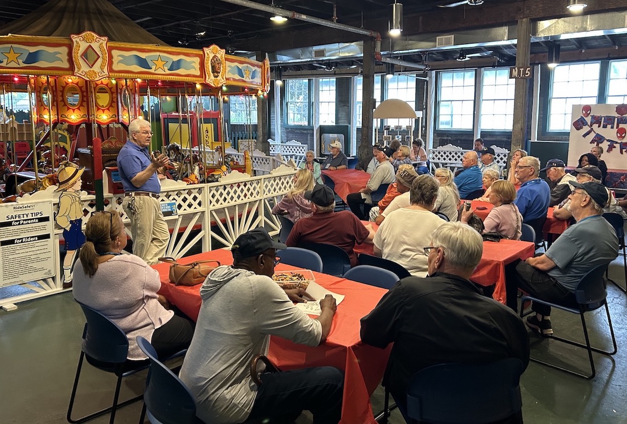 Military Reunion network summit attendees visit the Herschell Carrousel Factory Museum in North Tonawanda as part of a familiarization tour of Niagara County attractions. (Submitted)
