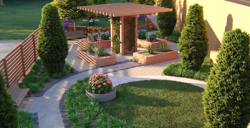 An artist's rendering of the new Heart Love & Soul therapeutic community garden. (Images courtesy of the agency)