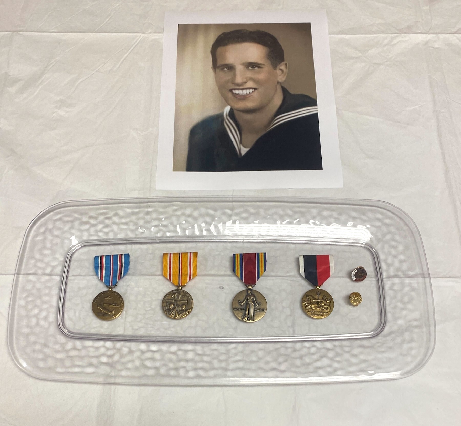Shown is a collection of medals earned by U.S. Navy Fireman First Class Bob Ramos. (Photos courtesy of the Office of Congressman Brian Higgins)