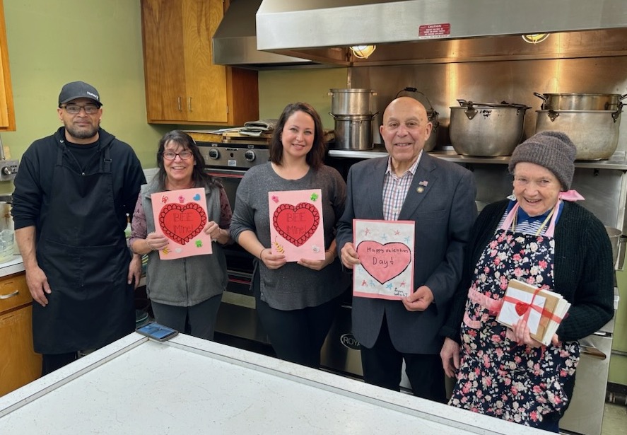 Assemblyman Angelo Morinello is shown with Carry Hunt and the Meals on Wheels of Niagara Falls team, dropping off Valentine's Day cards to volunteers who distributed cards to seniors in the area. (Submitted photo)