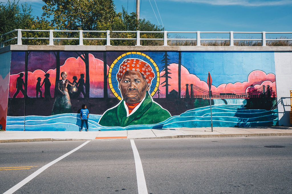 The mural `Harriet Tubman: A Light of Hope,` by artist Madonna Pannell, is located across from the Heritage Center. (Submitted photo)