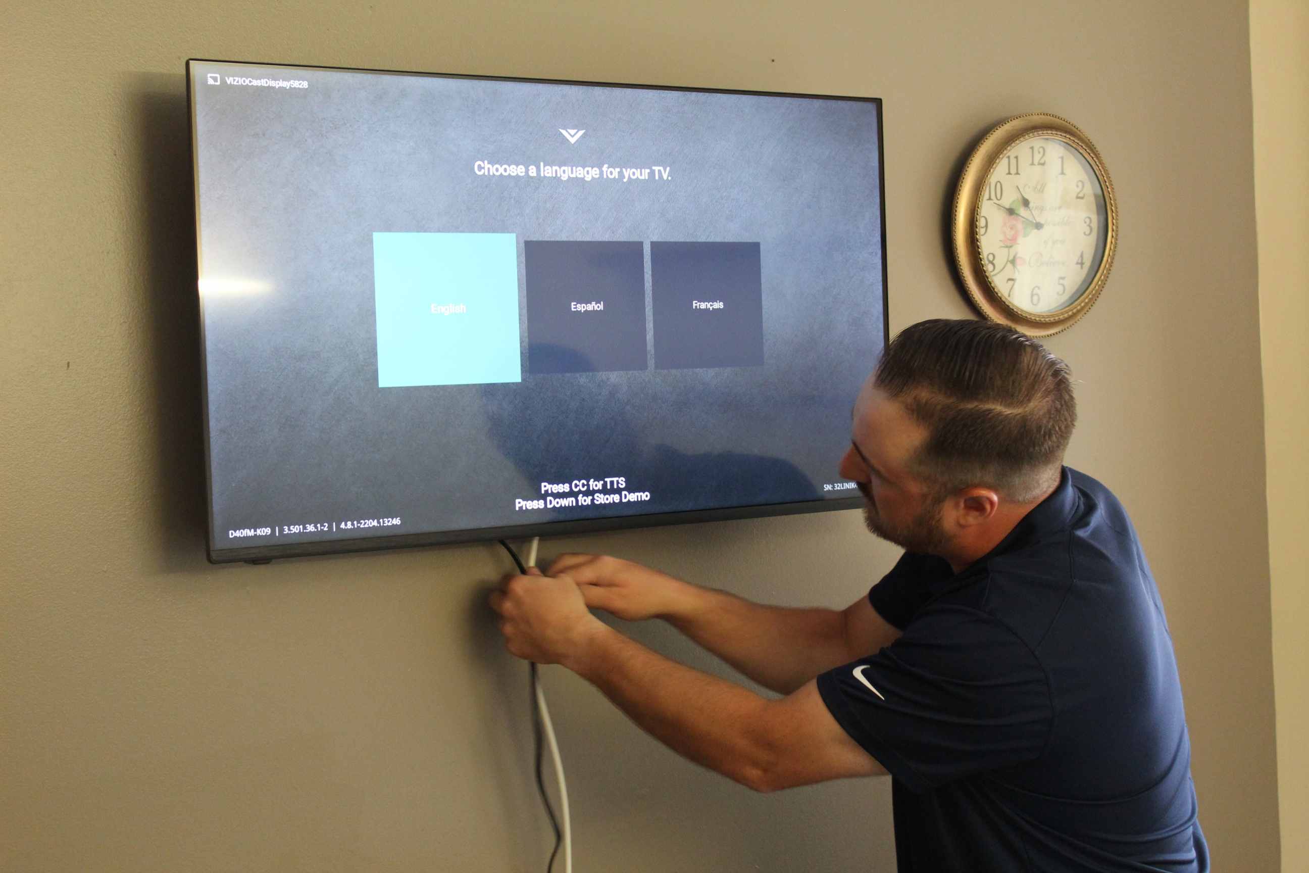 TV installation is underway at Niagara Falls Memorial Medical Center. (Submitted photos)
