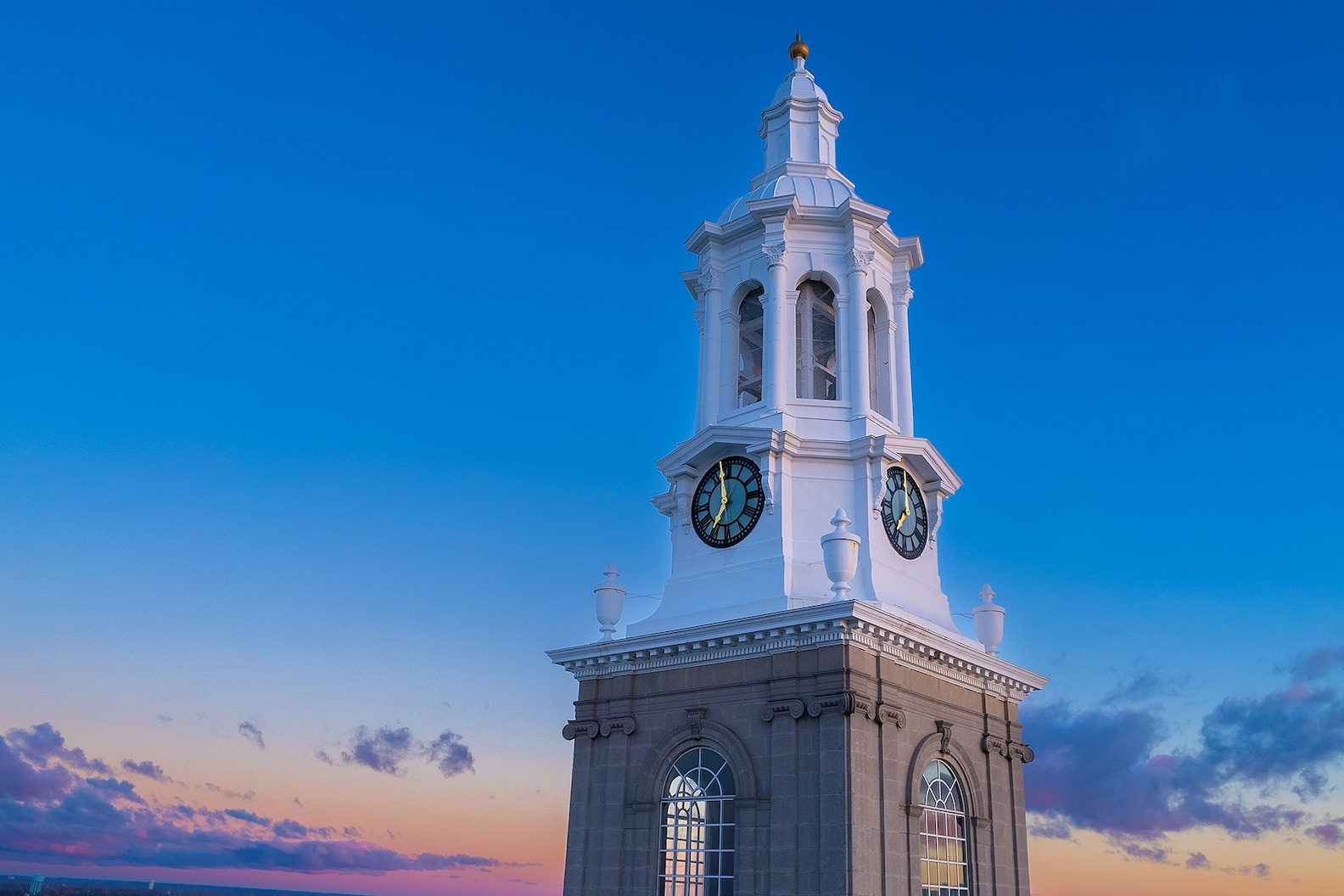 The iconic Hayes Hall clock tower on UB's South Campus. (Photo by Douglas Levere // UB)