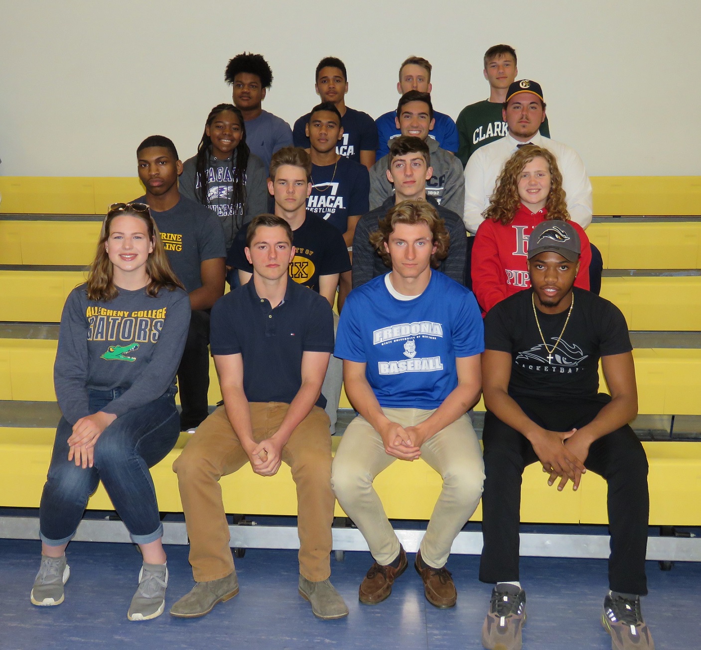 Front row, from left, Margaret Bilquin, Michael Cirrito, Dominic Geracitano Jr. and Josiah Harris. 
Second row, from left, Maurice Jackson, Treavor Janese, Josh McCoy and Bennett Nigro. 
Third row, from left, Avianna Peterson, DeAndre Prum, Robert Pucci and Jacob Robertson.
Back row, from left, Jourdan Scott, Michael Snowden, Michael Uhrich Jr. and Joseph White. (Photos by David Yarger)