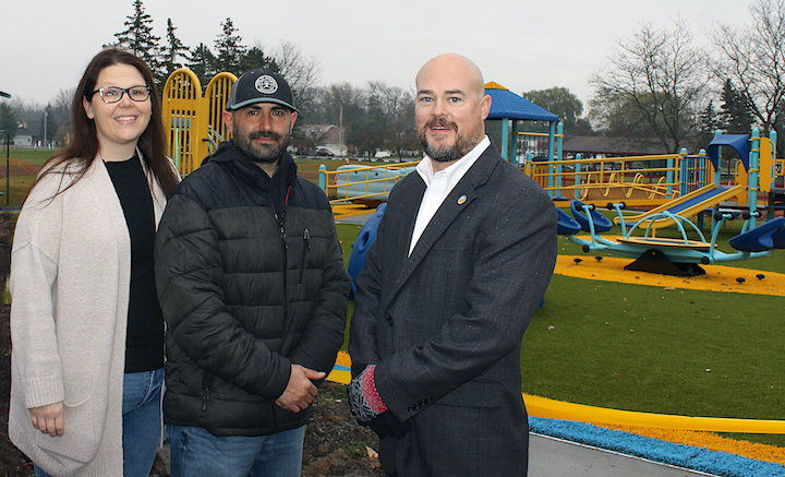 Unity Inclusive Playground committee members, from left, are Cary Newman, Town of Wheatfield Recreation Director Mike Ranalli and Council member Curt Doktor.