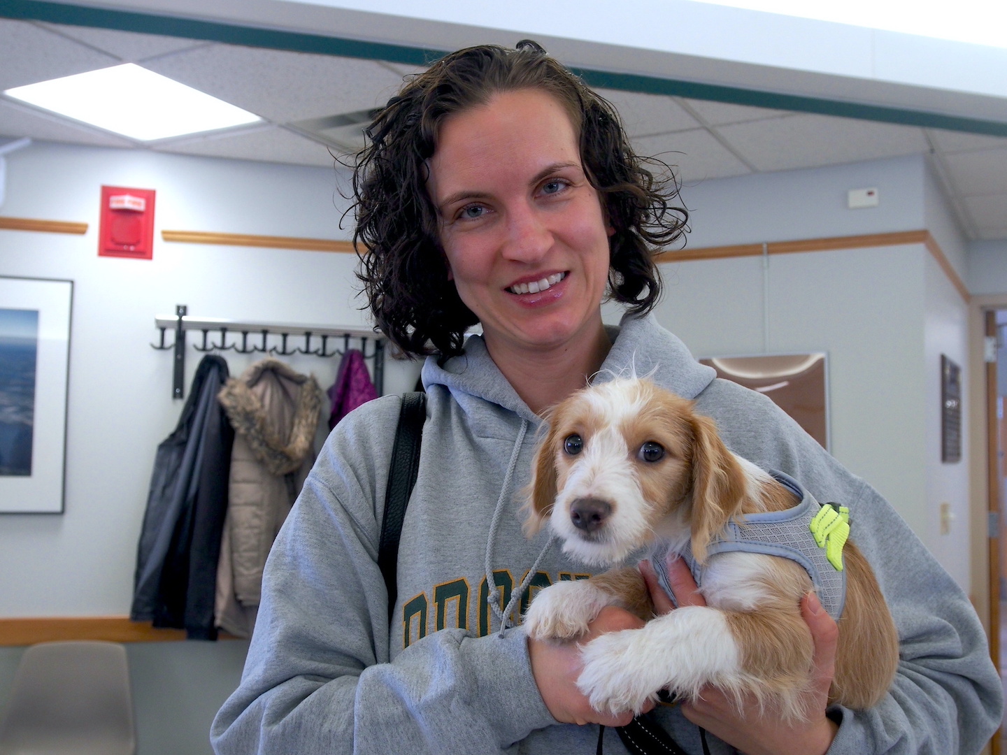 Ashley Kraska with her most recent foster puppy.