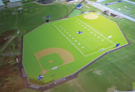 Grand Island Central School District voters will have a chance to vote on a proposed $24 million capital project, which could include a multi-sport turf field behind the Ransom Road campus. Pictured is a concept drawing of such a field.
