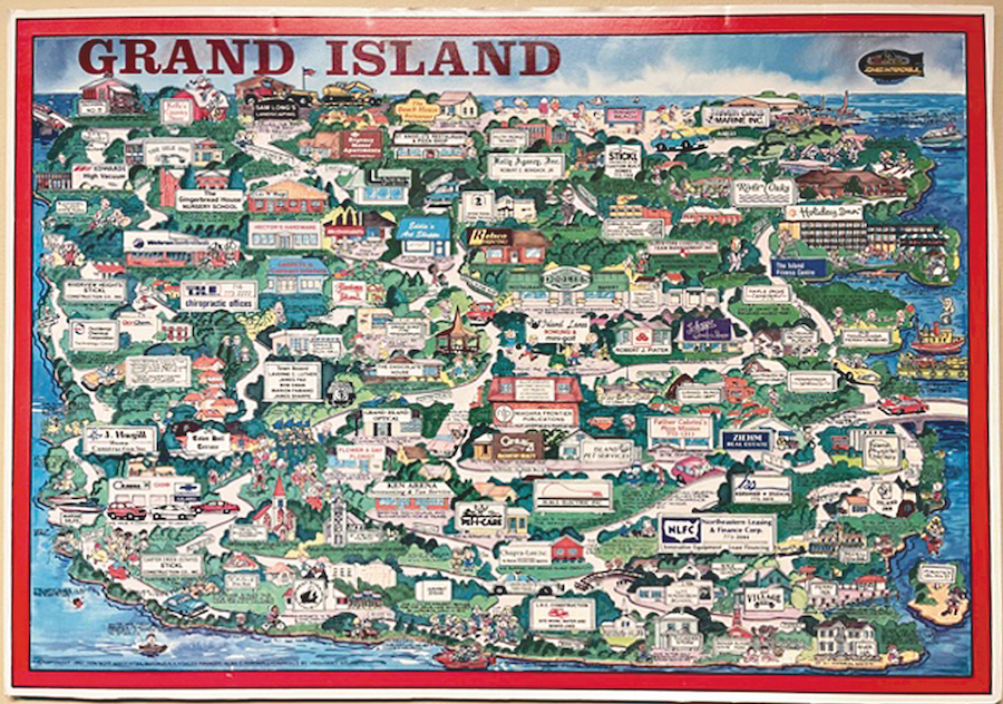 This map was the winning entry the last time the Grand Island Chamber of Commerce ran its contest to create a cartoon map depicting Grand Island. The deadline is Thursday, May 27, for submission to this year's contest. (Photo submitted by the Grand Island Chamber of Commerce.