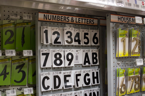 Reflective mailbox house numbers like these pictured are available at Gui's Ace Hardware. (Photo by Larry Austin)