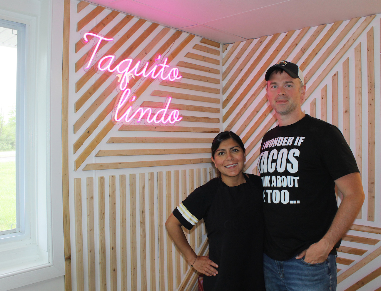 Husband and wife Andrew Mackmin and Sandra Ortiz Juarez of Grand Island opened their Mexican restaurant, Taquito Lindo, this week at 1849 Grand Island Blvd. (Photo by Karen Carr Keefe)