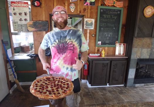 Nathan Addenbrooke inside Tree Top Pizza & Grill  at 4900 Saunders Settlement Road.