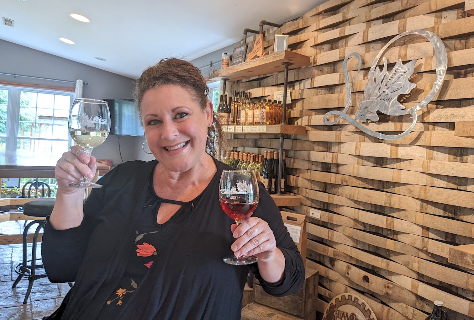 Susan Swiatkowski, executive director of the Niagara Wine Trail, kicks off a celebratory summer at Leonard Oakes Estate Winery in Medina.