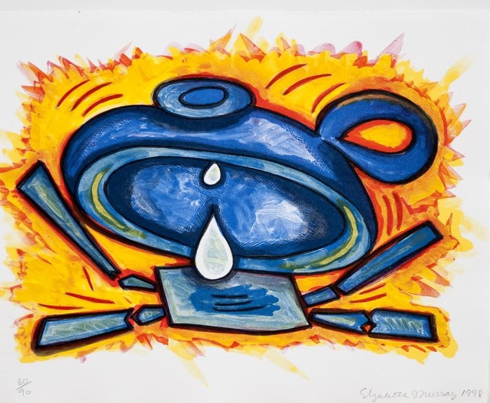 Image credit: Elizabeth Murray, `Charlotte (Poetry Project Print),` 1998, eight-color lithograph, edition 23/90. Promised bequest gift of Dr. Gerald C. Mead Jr. (Courtesy of the Castellani Art Museum)