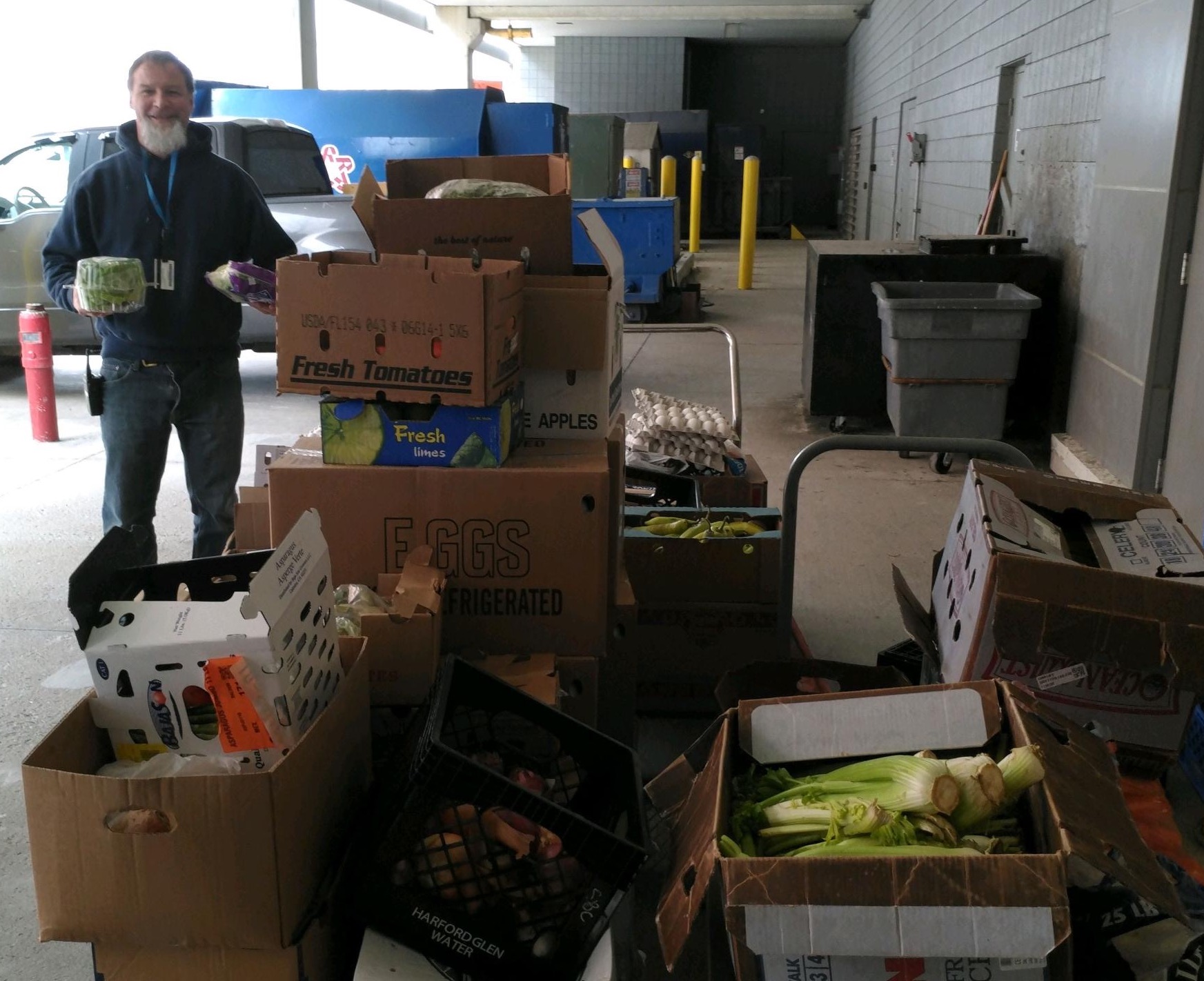 NFCI operations employee Dave Slowik collects food for Community Missions of the Niagara Frontier Inc.
